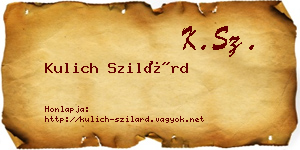 Kulich Szilárd névjegykártya