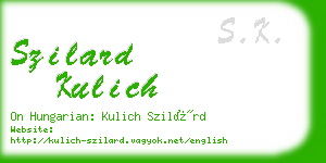 szilard kulich business card